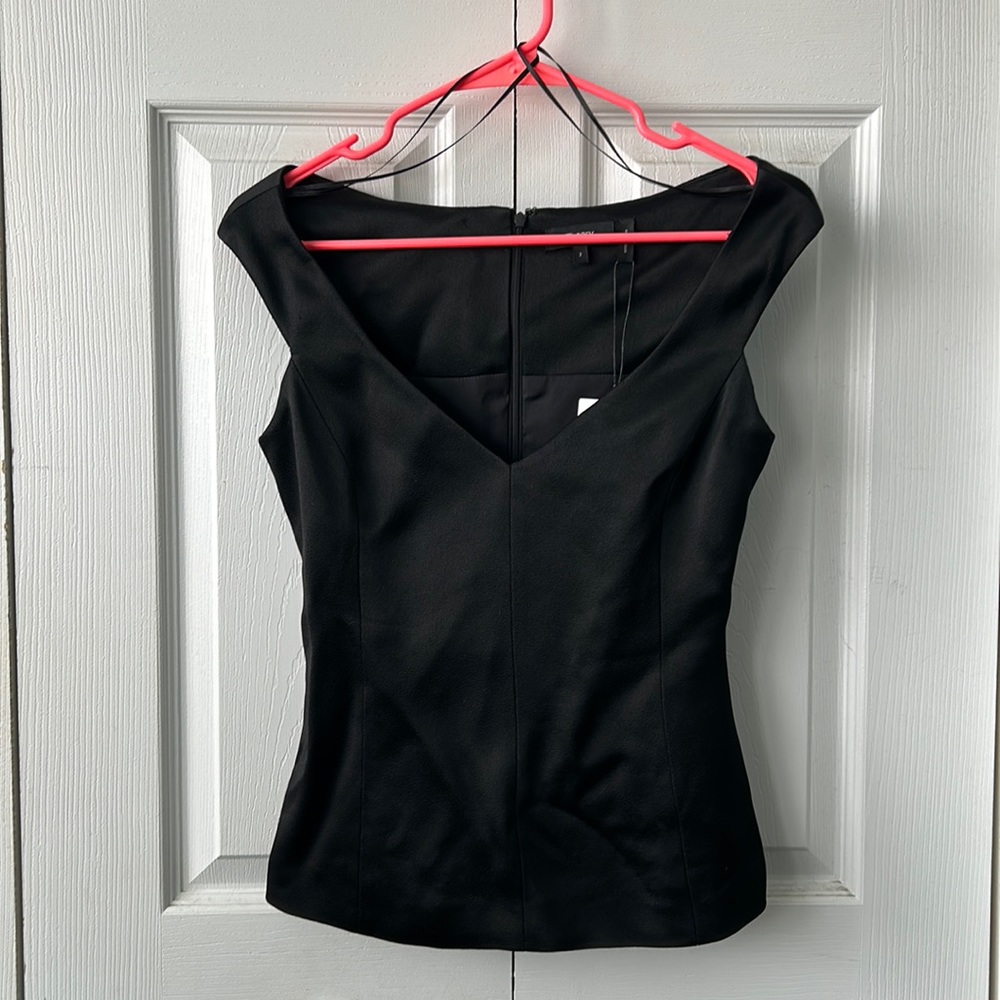 Black Crepe Satin Shell from Theory
